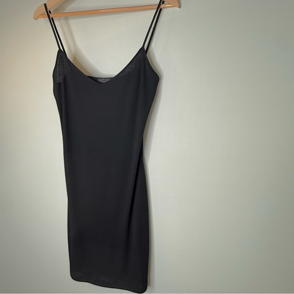 RAG & BONE Ribbed Slip Mini Dress – Black, Size S (NWOT) - Picture 6 of 8